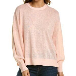 TED Baker Sz 2 US 4-6 Pink Sweater Top Linen Flax Blend Hi-lo Hem Minimalist EUC